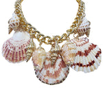 Ocean Seashell & Charm Necklace on Chunky Gold Chain