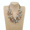 Pearl & Abalone Shell Multi Strand Layer Necklace