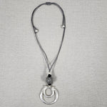 Silver Hammered Nesting Pendant Necklace